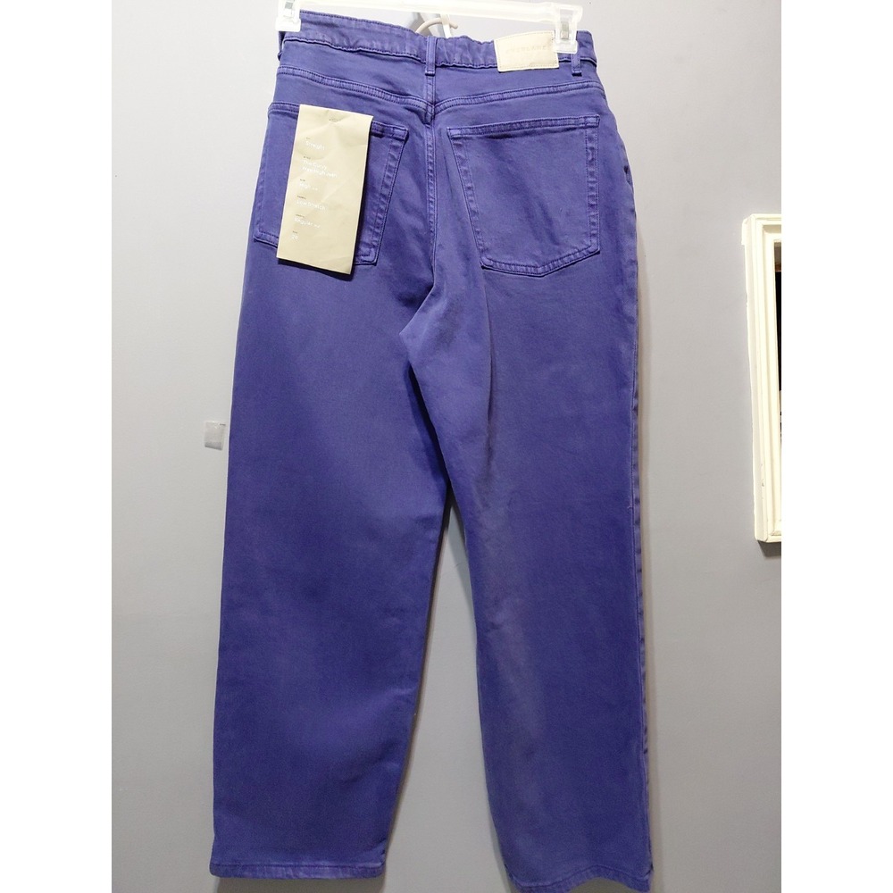 New Everlane Curvy Way High Jean Womens 28×27.5 Cobalt Blue Low Stretch Straight